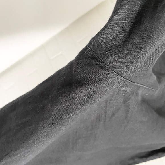 Anthropologie x Sandwich_linen Barrel Ankle Pants Pockets Lagenlook Black Sz S - Picture 9 of 14